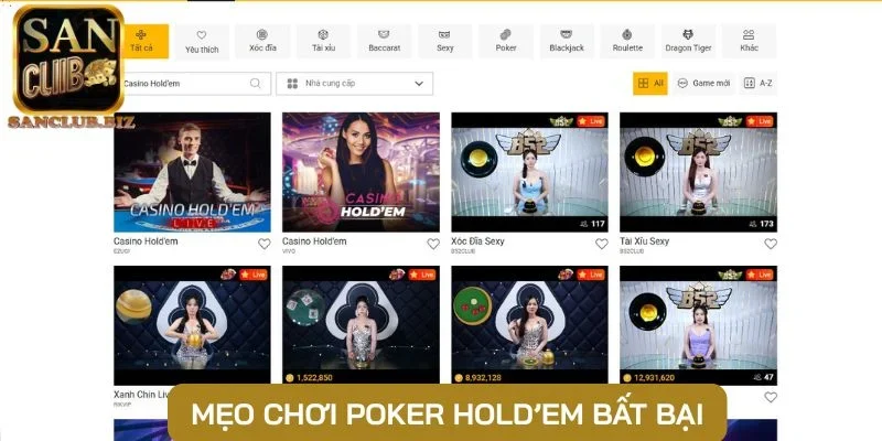Mẹo chơi Poker Hold’em bất bại